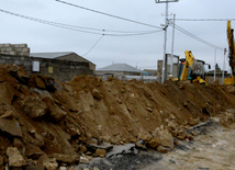 Baku's Nardaran township being landscaped. Azerbaijan, 25 Jan. 2016